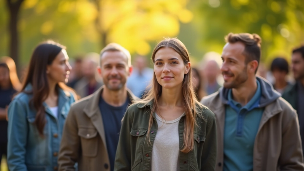 Multikulturtní komunita v parku, lidé různých věků a etnických skupin socializují se